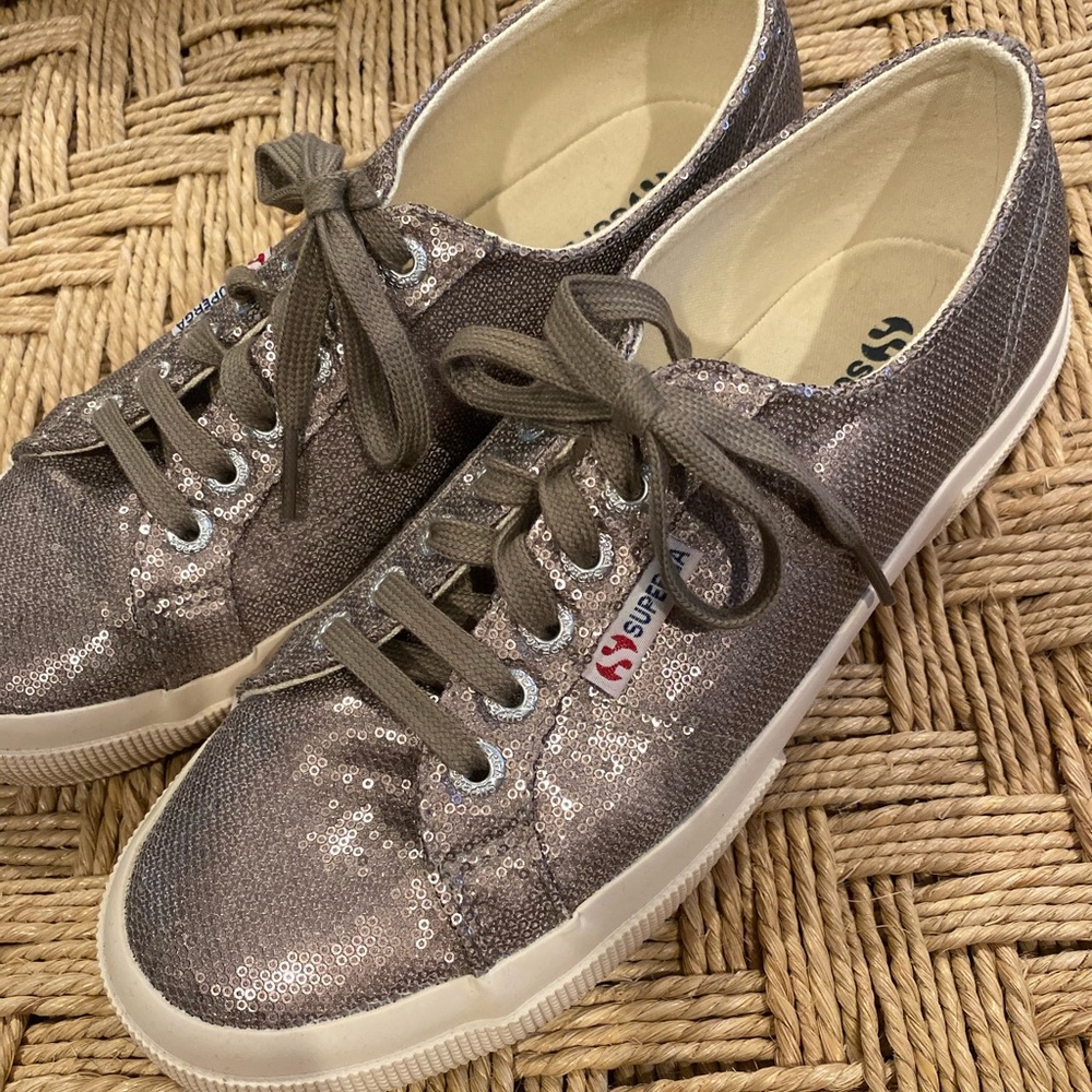 Sequin tennis shoes